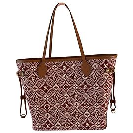Louis Vuitton Neverfull Jacquard 1854 Handtasche Dunkelrot Stoff Bordeaux