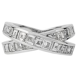 Bague Chopard or blanc, diamants carrés. Autre