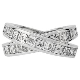 Chopard ring white gold, square diamonds. Other