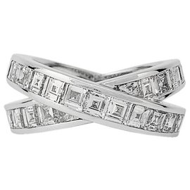 Chopard-Chopard ring white gold, square diamonds.-Other