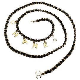 Cinto de corrente Chanel com pompons Dourado