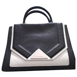 Karl Lagerfeld Black Leather Handbag Black