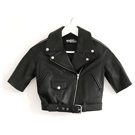 Jeremy Scott Biker con maniche corte e zip Nero