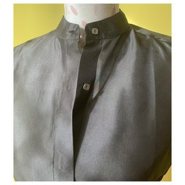 Max Mara-Camisa de seda preta-Preto