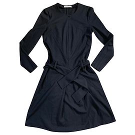 Autre Marque Stefanel Kleid Schwarz Viscose Größe M Schwarz
