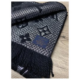 Louis Vuitton-Sciarpa Louis Vuitton Logomania Shine nera-Noir