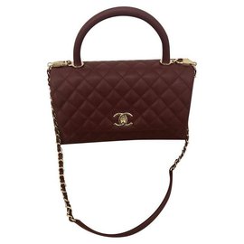 Chanel-BOLSA CON SOLAPA ASA SUPERIOR-Burdeos