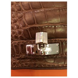Hermès-Hermès Gloves-Khaki,Light brown
