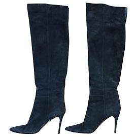 Gianvito Rossi Hohe, oberschenkelhohe Stiefel Anthrazitgrau