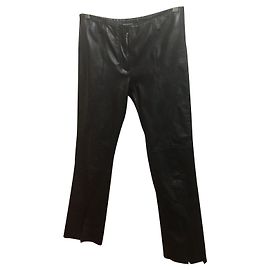 Guess Calça de couro com zíper Preto