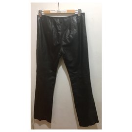 Guess-Calça de couro com zíper-Preto