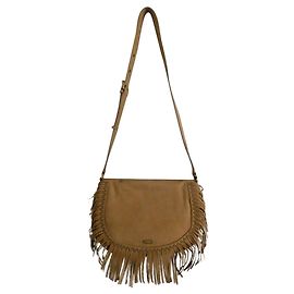 Bolsa mensageiro Ikks em couro de bezerro areia Marrom Bege Outro Castanho claro