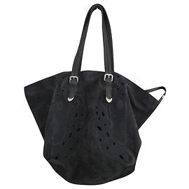 Borsa shopping Ikks in pelle blu effetto velluto Blu Blu navy