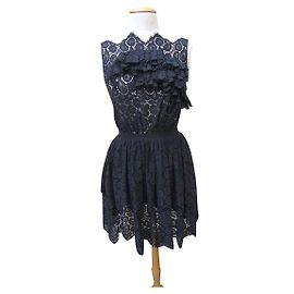 Robe Nina Ricci noire en coton Taille 38 Noir
