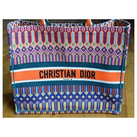 Dior-Sac Christian Dior Embroidered Mexican Book Tote-Noir,Rose,Blanc,Rouge,Bleu,Vert,Orange,Violet,Jaune