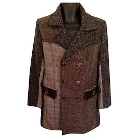 Desigual Men Coats Outerwear Brown Grey