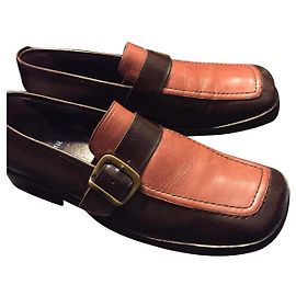 Vic Matié Mocassins Marron Orange Bijouterie dorée