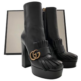 Logo GG à franges GUCCI Marmont. Noir