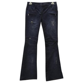 Balmain Pantalones Negro Dorado