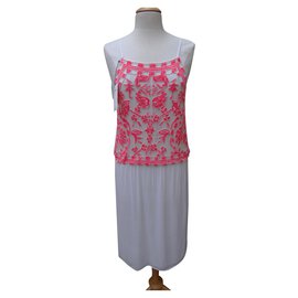 Antik Batik-Kleider-Pink,Weiß