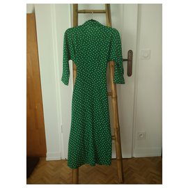 Whistles-ABSTRACT SPOT SELMA TIE DRESS-Green