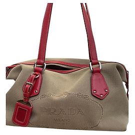 Prada Handtasche Rot Lammleder Rot