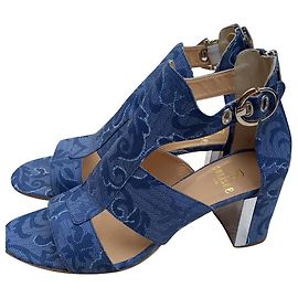Autre Marque Blue Leather Sandals 38 Blue