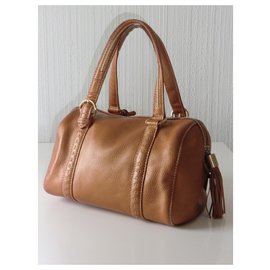 Lancel-Large Lancel leather bag-Light brown