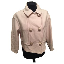 Temperley London Temperley lined breasted cashmere blend jacket Cream