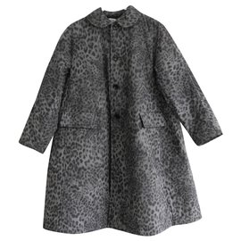 Comme Des Garcons AW15 Leopard Puffer Mantel Anthrazitgrau
