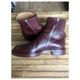 Hermès-Boots-Dark red