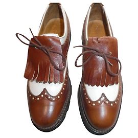 Paraboot par de derbies de dois tons parabot com franjas 4.5 38.5 usado uma vez Castanho claro