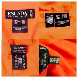 Escada-Vintage Escada Blazer und Bustier Set in leuchtendem Orange - SZ36 / 34-Rot