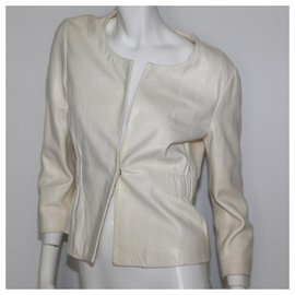 Theory-Theory Lidia L leather jacket-White