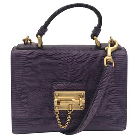 Dolce & Gabbana-Monica Tasche von Dolce & Gabbana aus lila Leder-Lila