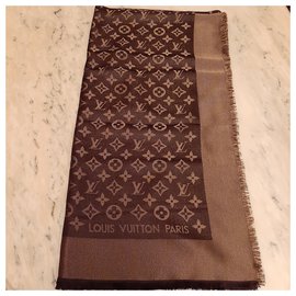 Louis Vuitton-Scialle Monogram Shine-Castaño