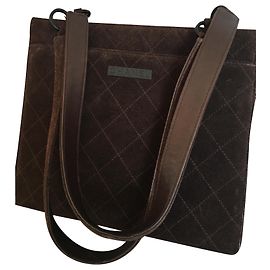 Borsa Chanel in velluto marrone Marrone scuro