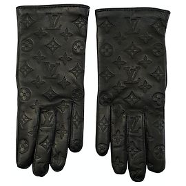 Luvas Louis Vuitton Monogram Shadow Classic Preto