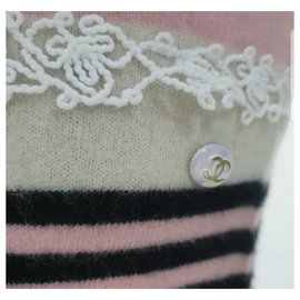 Chanel-Vestido de cachemir a rayas de Chanel Sz 36-Multicolor