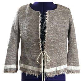Hartford jacket silver threads Silvery Beige