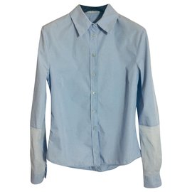 Acne-Camisa de algodón celeste-Azul claro