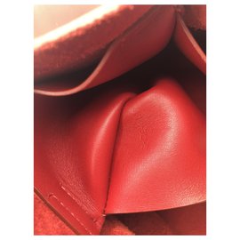 Céline-Bolsa Celine Strap em couro vermelho-Vermelho