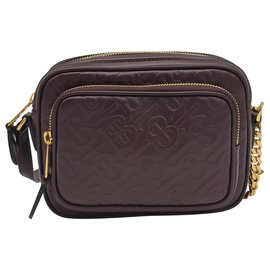 Burberry-Camera bag Burberry in pelle monogram-Marrone