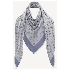 Louis Vuitton M71382 Monogramm-Denimschal Hellblau