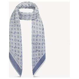 Louis Vuitton-METRO71382 Chal monograma de mezclilla-Azul claro