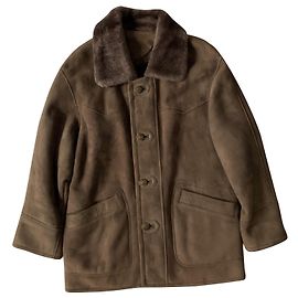 Yves Saint Laurent Sample YSL shearling fur coat Taupe