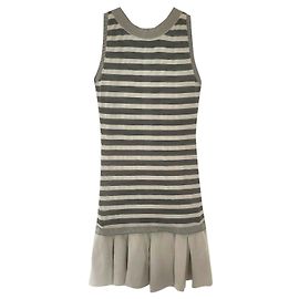Robe Ermanno Scervino rayée Beige Gris