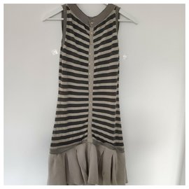 Ermanno Scervino-Ermanno Scervino dress striped-Beige,Grey