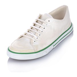 Balenciaga-Balenciaga White Match Canvas Sneaker-White,Green