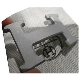 Hebilla de cinturón Hermès en acero PVD plateado mate 32MM Plata